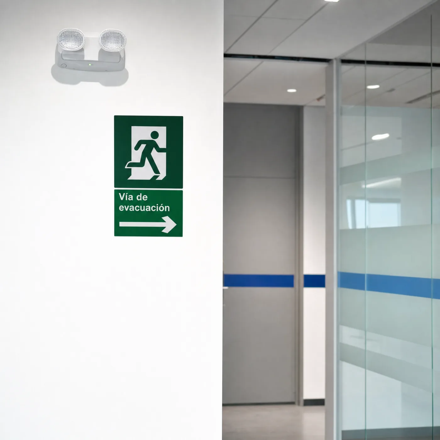 Señalética de evacuación e iluminación de emergencia