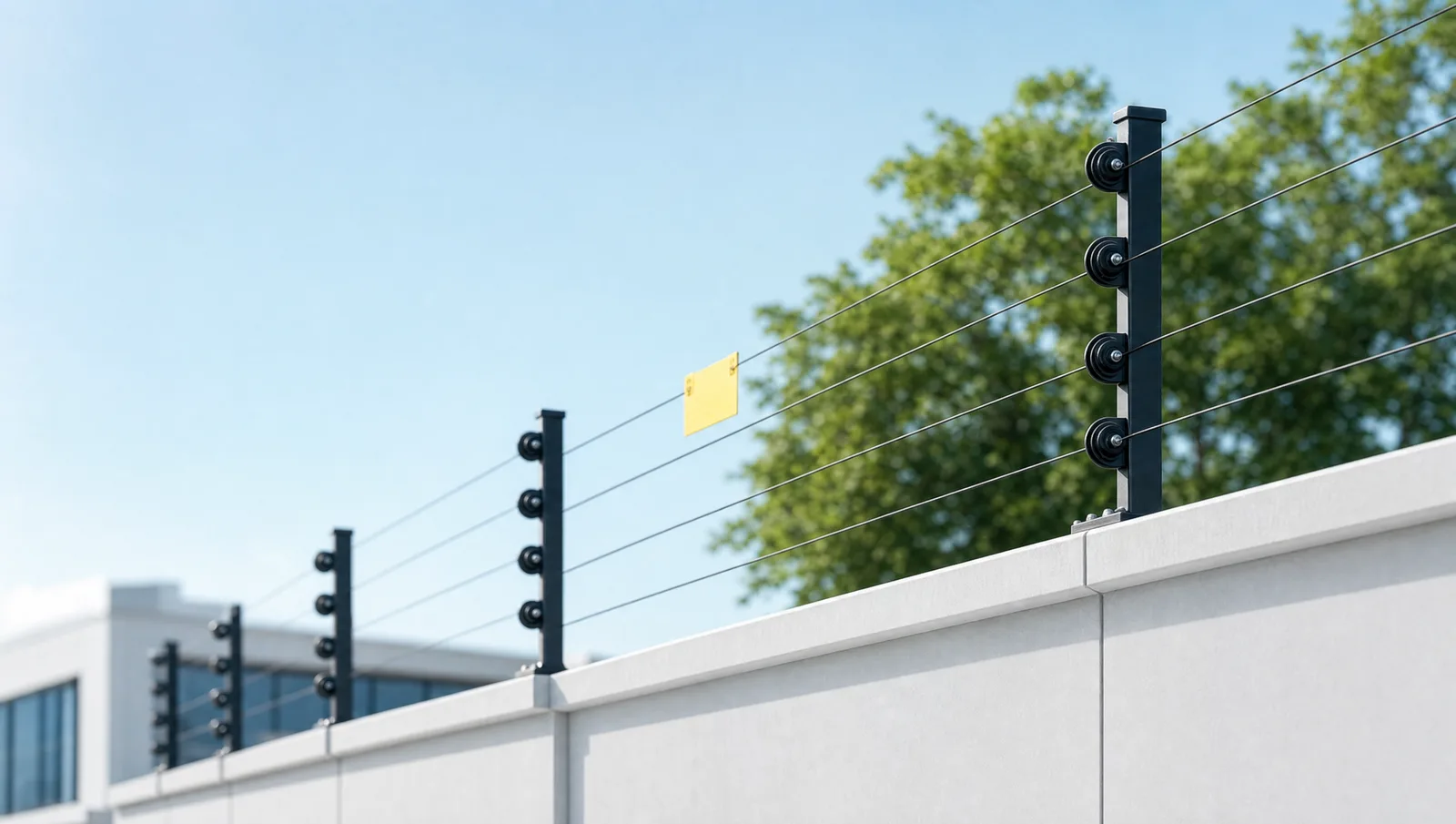Cerco eléctrico perimetral en instalación corporativa